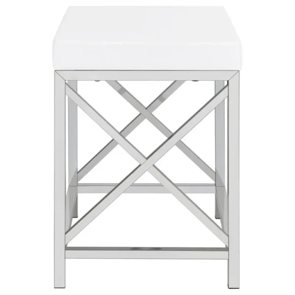Eliza Contemporary Vanity Set White and Chrome By Coaster Furniture - Image 9