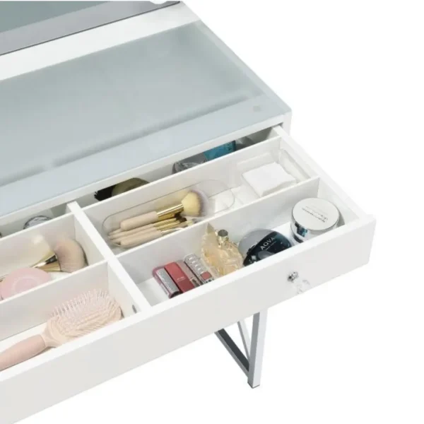 Eliza Contemporary Vanity Set White and Chrome By Coaster Furniture - Image 11