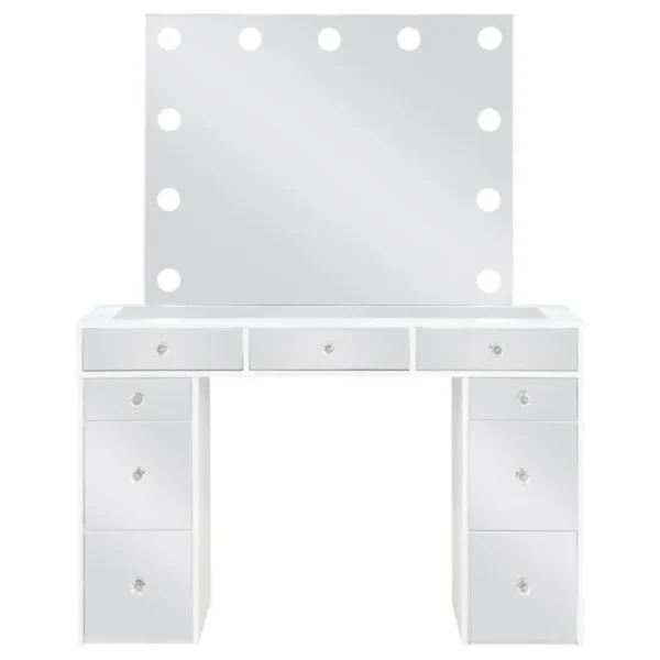Regina White Makeup Vanity Table Set By Coaster Furniture - Image 4