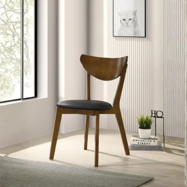 Jedda Dark Walnut Oval Dining Table Set for 4 By Coaster Furniture - Image 3