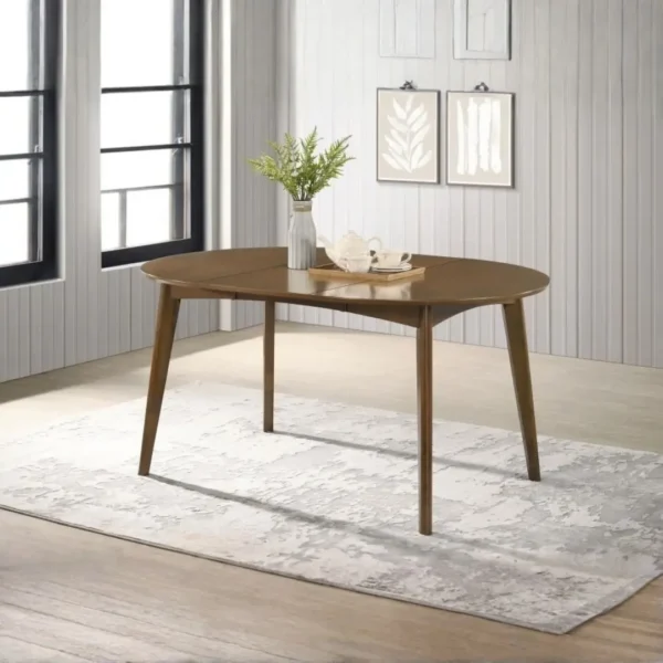 Jedda Dark Walnut Oval Dining Table Set for 4 By Coaster Furniture - Image 2