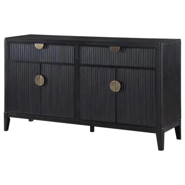 Brookmead 4 Door Black Sideboard Cabinet By Coaster Furniture - Image 4