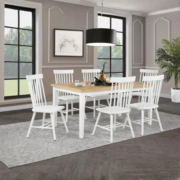 Andrews 7 Piece Rectangular Wooden Dining Set By Coaster Furniture - Image 12