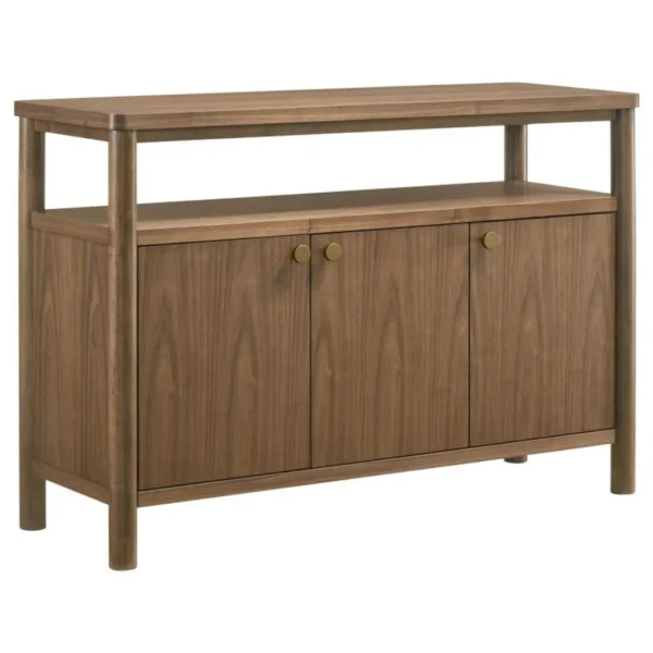 Crestmore Walnut Sideboard Buffet Cabinet By Coaster Furniture - Image 2