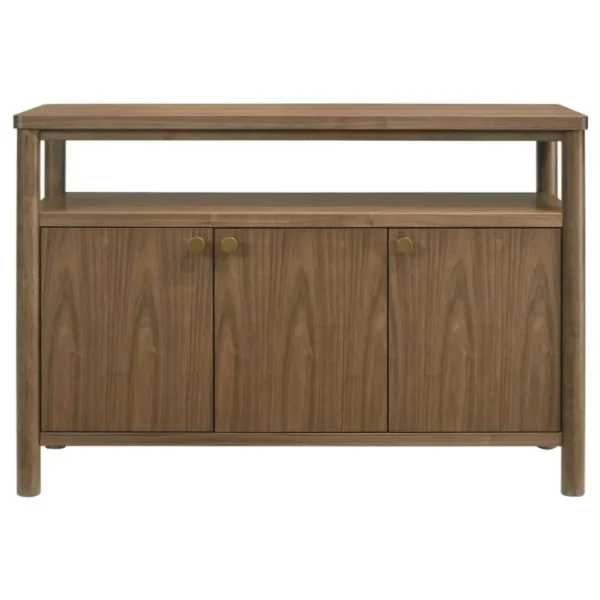 Crestmore Walnut Sideboard Buffet Cabinet By Coaster Furniture - Image 3