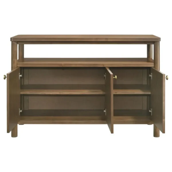 Crestmore Walnut Sideboard Buffet Cabinet By Coaster Furniture - Image 4