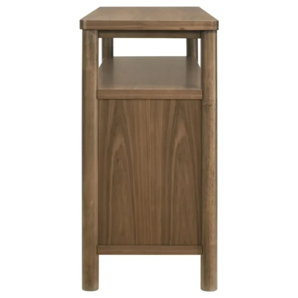 Crestmore Walnut Sideboard Buffet Cabinet By Coaster Furniture - Image 5