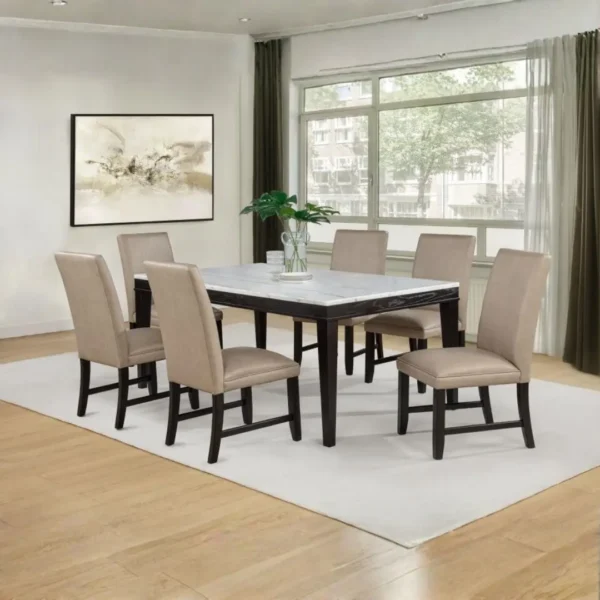 Averill 7 Piece Marble Top Dining Set By Coaster Furniture - Image 18