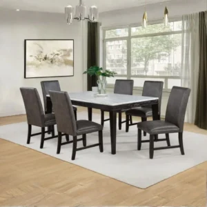 Averill 7 Piece Marble Top Dining Set By Coaster Furniture