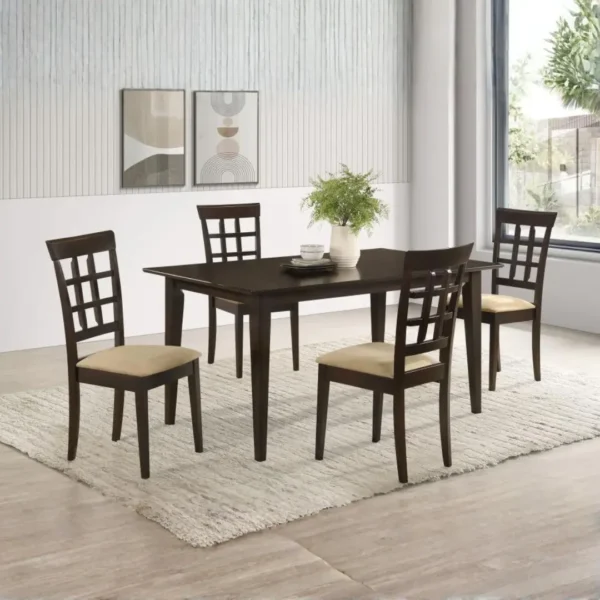 Gabriel Wooden Dining Room Set in Cappuccino By Coaster Furniture - Image 15