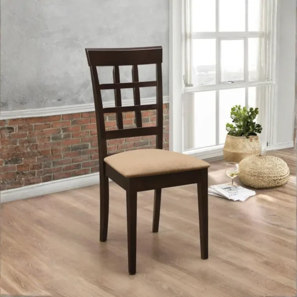 Gabriel Wooden Dining Room Set in Cappuccino By Coaster Furniture - Image 2