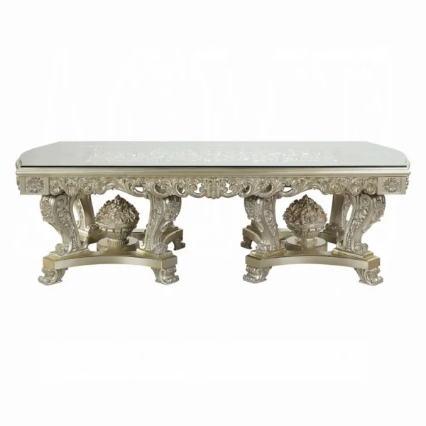 Sorina 7 PC Antique Gold Dining Table Set by ACME - Image 3