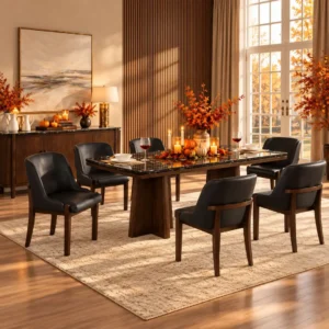 Estella 7pc Modern Marble Dining Table Set by ACME