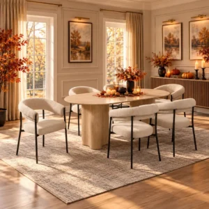 Jirina 7PC Oval Dining Table Set by ACME