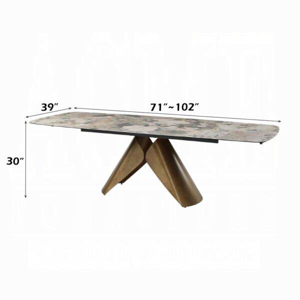 Malika Copper Dining Set with 6 Chairs by ACME - Image 5