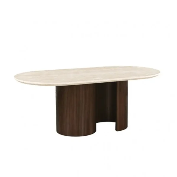 Narvik Oval Marble Top Dining Table By Furniture of America - Image 2