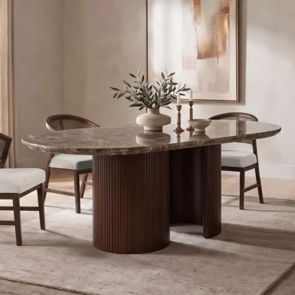Narvik Oval Marble Top Dining Table By Furniture of America - Image 5