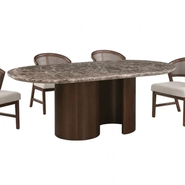 Narvik Oval Marble Top Dining Table By Furniture of America - Image 6