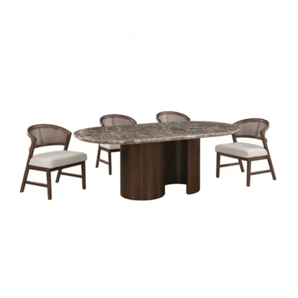Narvik Oval Marble Top Dining Table By Furniture of America - Image 8