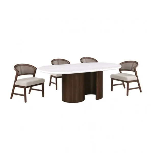 Narvik Oval Marble Top Dining Table By Furniture of America - Image 10