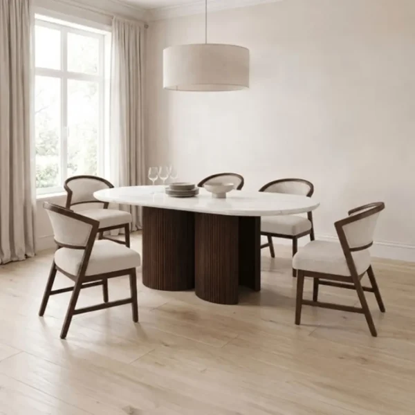 Narvik 5 Piece Oval Dining Table Set By Furniture of America - Image 2