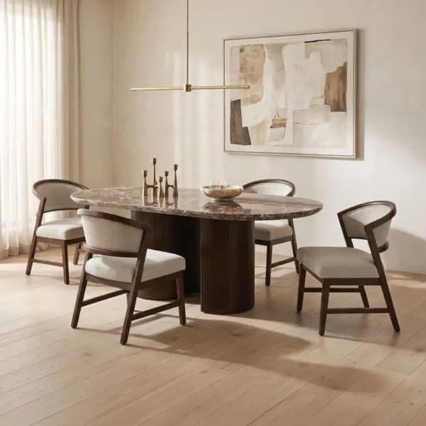 Narvik 5 Piece Oval Dining Table Set By Furniture of America - Image 3