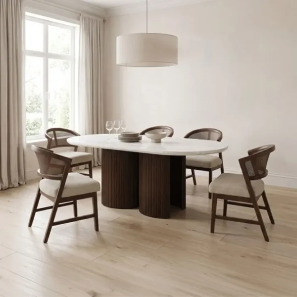 Narvik 5 Piece Oval Dining Table Set By Furniture of America - Image 4