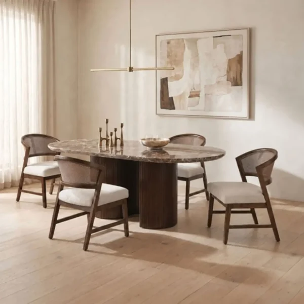 Narvik 5 Piece Oval Dining Table Set By Furniture of America - Image 5