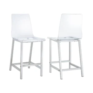 Juelia Chrome Acrylic Counter Chairs Set of Two by Coaster Furniture