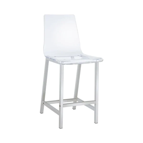 Juelia Chrome Acrylic Counter Chair Set By Coaster - Image 3