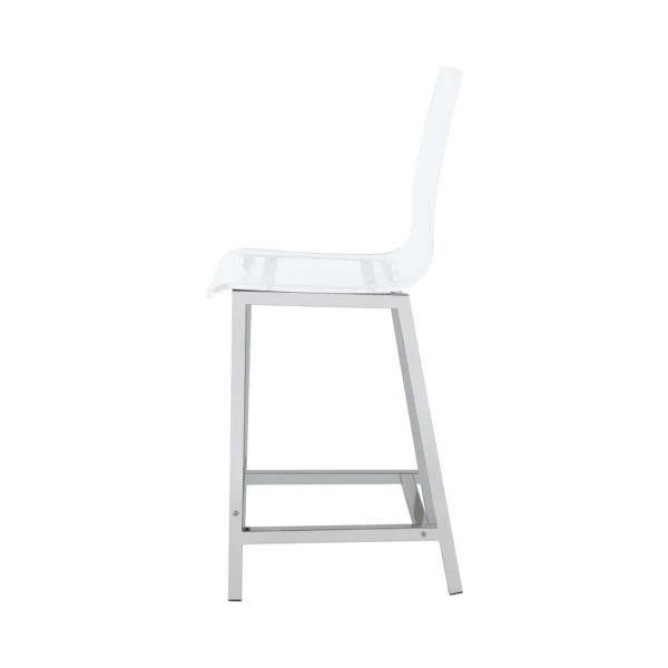 Juelia Chrome Acrylic Counter Chair Set By Coaster - Image 6