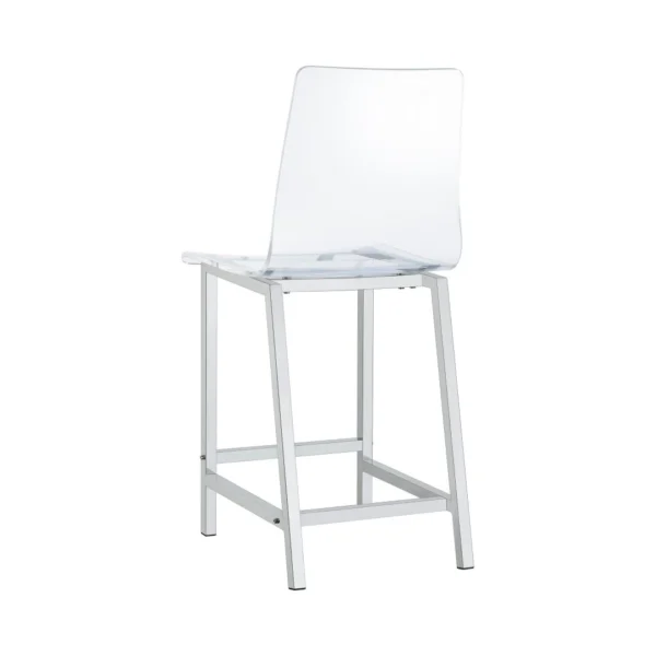 Juelia Chrome Acrylic Counter Chair Set By Coaster - Image 7