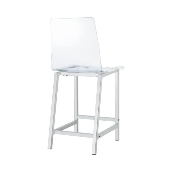Juelia Chrome Acrylic Counter Chair Set By Coaster - Image 9