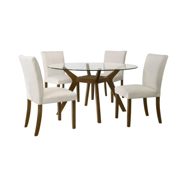 Paxton Brown Glass Dining Set By Coaster Furniture - Image 2