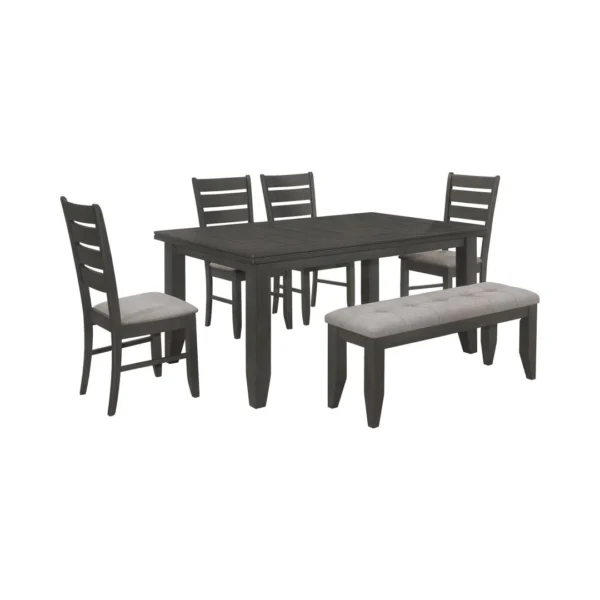 Dalila 6-Piece Dark Gray Dining Table Set By Coaster - Image 21
