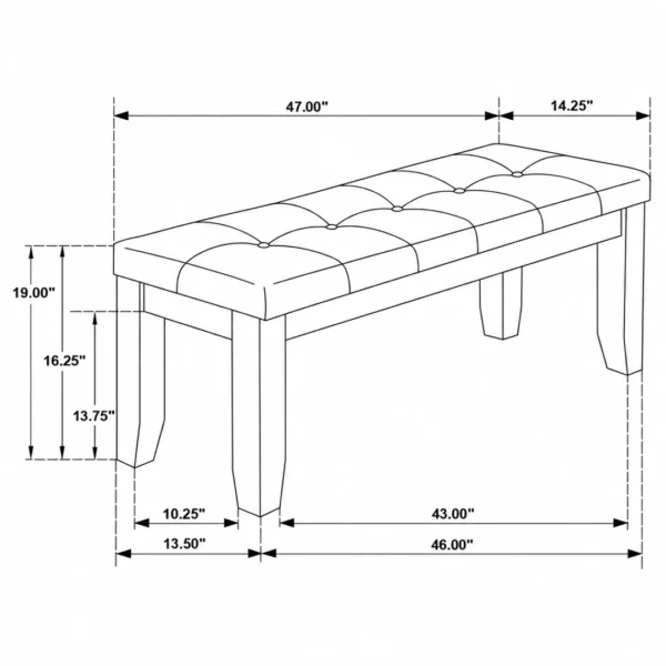 Dalila Brown Dining Bench By Coaster - Image 8