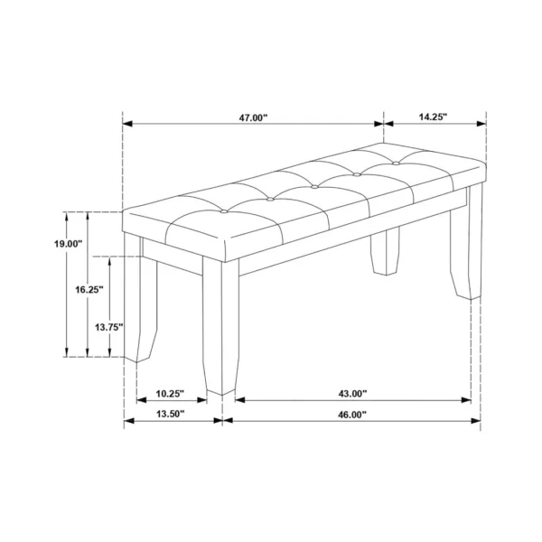 Dalila Brown Dining Bench By Coaster - Image 17