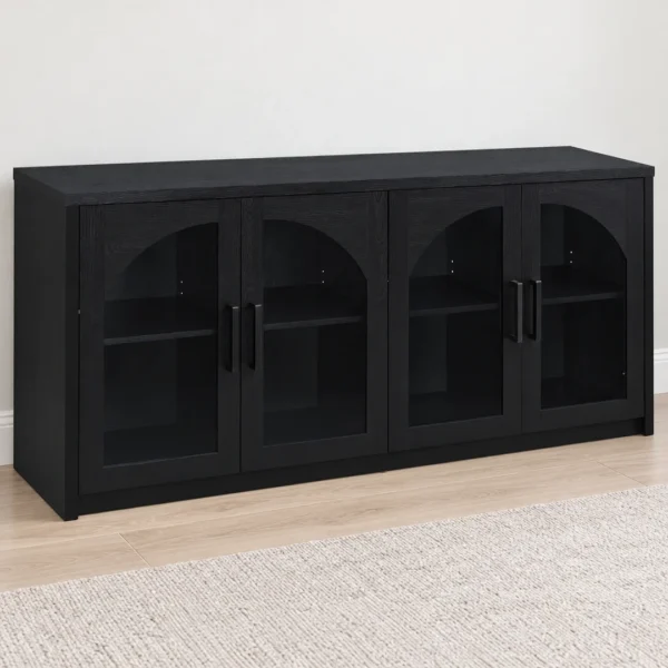 Riva Black Glass Door Sideboard By Coaster - Image 2