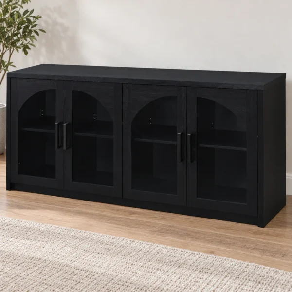 Riva Black Glass Door Sideboard By Coaster - Image 5