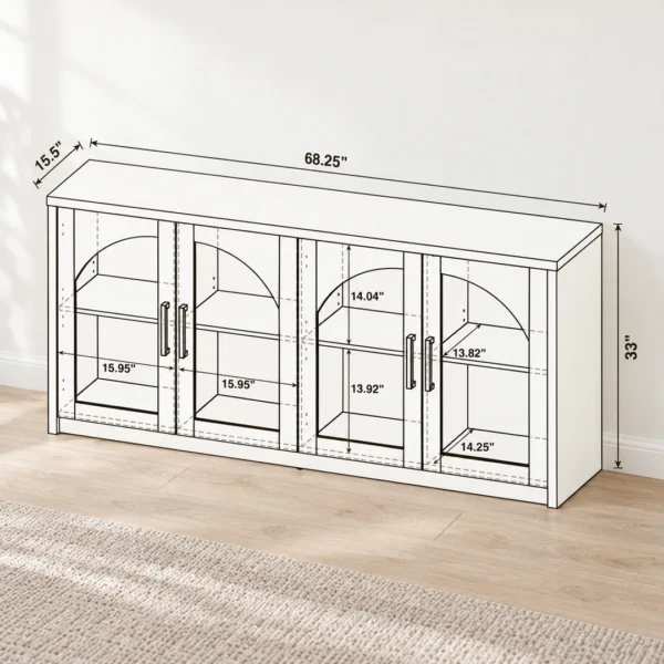 Riva Black Glass Door Sideboard By Coaster - Image 11