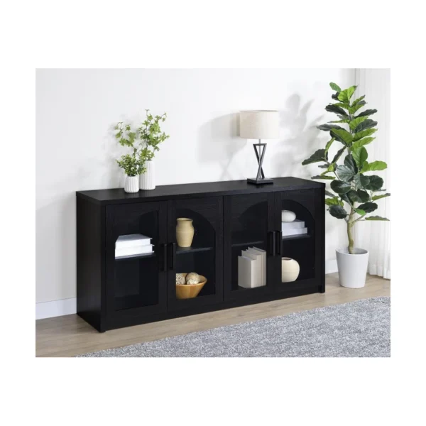 Riva Black Glass Door Sideboard By Coaster - Image 12