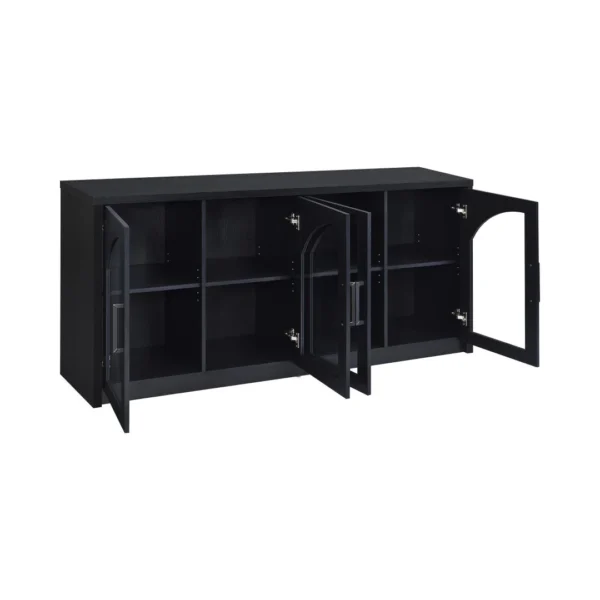 Riva Black Glass Door Sideboard By Coaster - Image 14