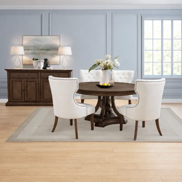 Ridgewell Brown Round Dining Table By Coaster - Image 8