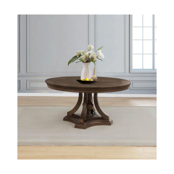 Ridgewell Brown Round Dining Table By Coaster - Image 9