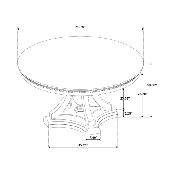 Ridgewell Brown Round Dining Table By Coaster - Image 15