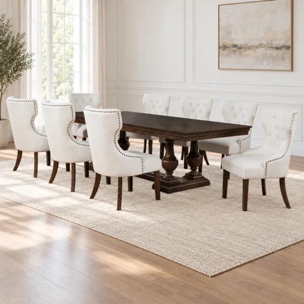 Ridgewell 9-Piece Brown Traditional Dining Set By Coaster Furniture - Image 2