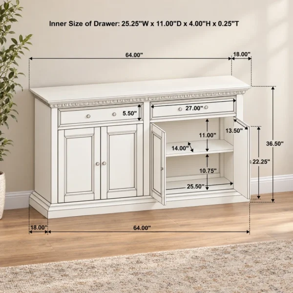 Ridgewell Brown Traditional Dining Server By Coaster - Image 13