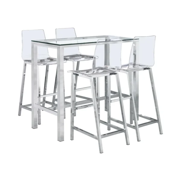 Tolbert Chrome Bar Table Set By Coaster - Image 9