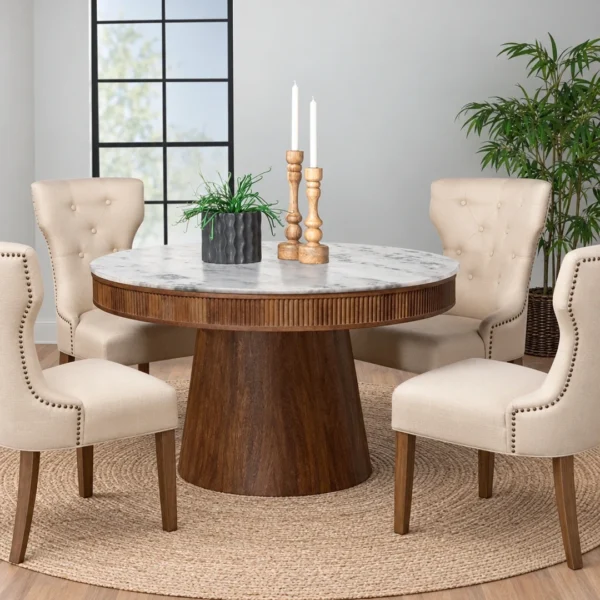 Ortega Brown Marble Dining Table By Coaster - Image 4