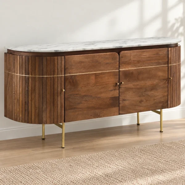 Ortega Brown Marble Sideboard By Coaster Furniture - Image 2